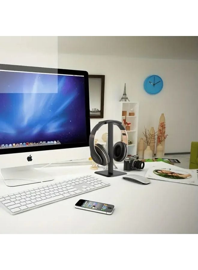 White Aluminum Alloy Headphone Stand Adjustable Tilt Lightweight Non Slip For Gaming Music Headsets - Image 5