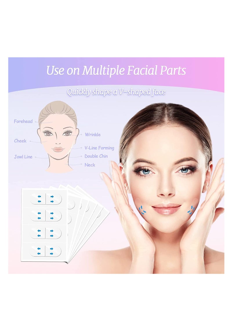 60Pcs Face Lift Tape Instant Face Lifting Sticker Invisible Waterproof Elasticity Wrinkle Lift Patches Makeup Face Lift Tools for Instant Face, Neck Lift, Reduce Double Chin (Face Lift Tape - Image 2