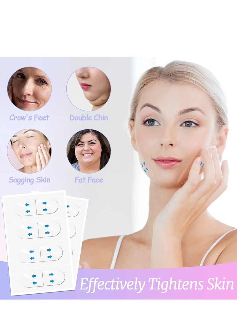 60Pcs Face Lift Tape Instant Face Lifting Sticker Invisible Waterproof Elasticity Wrinkle Lift Patches Makeup Face Lift Tools for Instant Face, Neck Lift, Reduce Double Chin (Face Lift Tape - Image 3