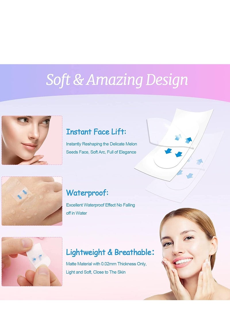 60Pcs Face Lift Tape Instant Face Lifting Sticker Invisible Waterproof Elasticity Wrinkle Lift Patches Makeup Face Lift Tools for Instant Face, Neck Lift, Reduce Double Chin (Face Lift Tape - Image 4