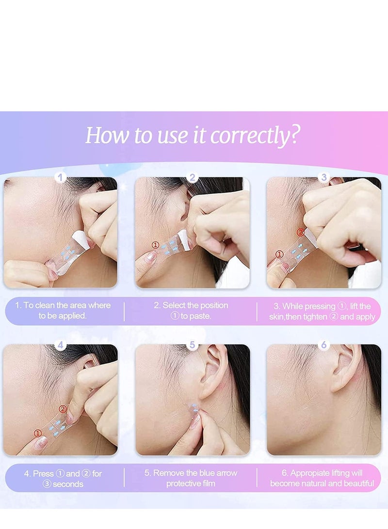 60Pcs Face Lift Tape Instant Face Lifting Sticker Invisible Waterproof Elasticity Wrinkle Lift Patches Makeup Face Lift Tools for Instant Face, Neck Lift, Reduce Double Chin (Face Lift Tape - Image 5