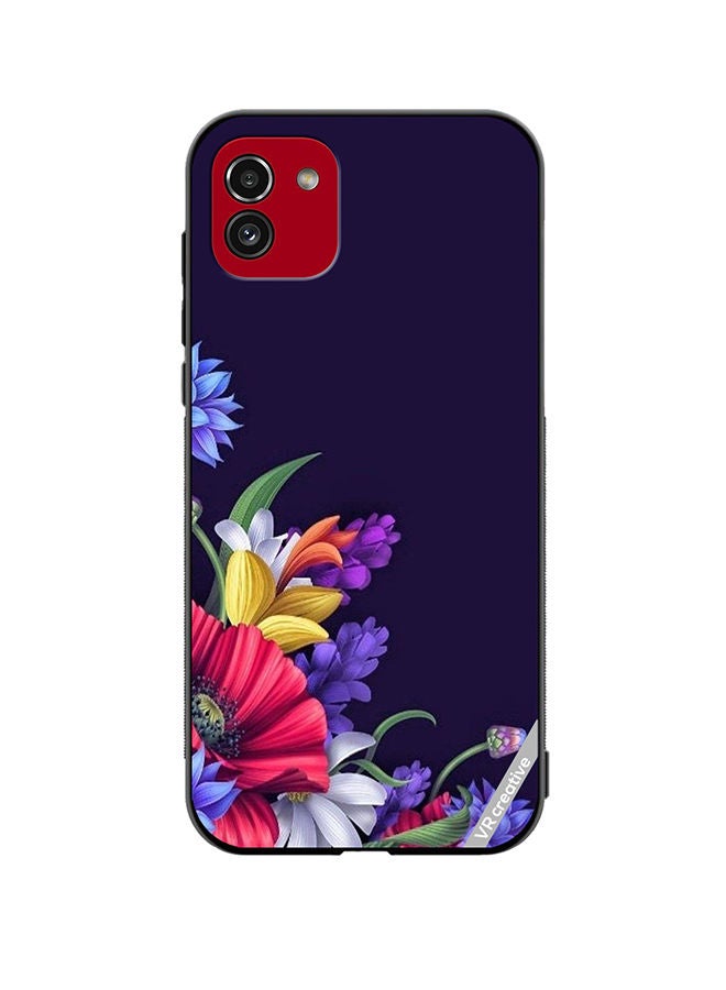 VR CREATIVE Protective Case Cover For Samsung Galaxy A03 Flower Design Multicolour - Image 1