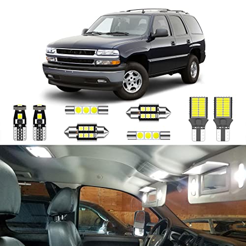 LIGHSTA 20PCS White LED Interior Light Kit Package for Chevrolet Chevy Tahoe/Suburban, GMC Yukon 2000 2001 2002 2003 2004 2005 2006 + Side Mirror Puddle Lights + License Plate Lights and Install Tool - Image 1