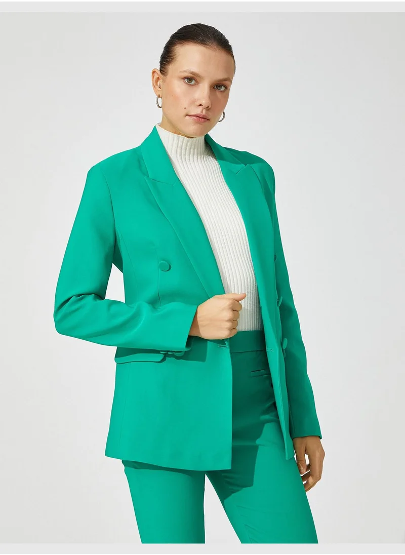 KOTON Button Detail Blazer Jacket