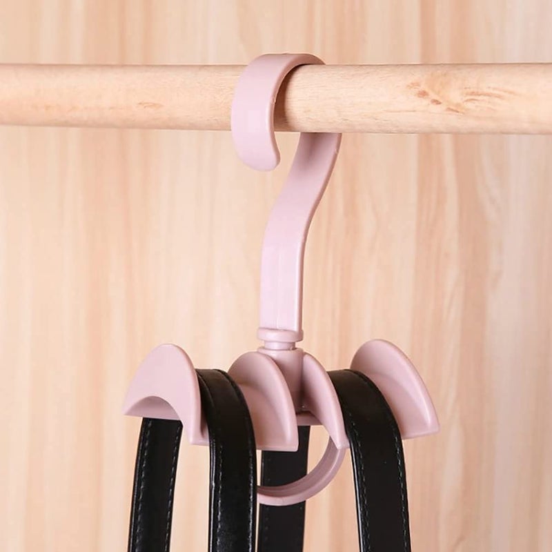 ONCARNIVAL ONCARNIVAL Rotating Handbag Hanger Rack Closet Storage Organizer Hooks for Bag Belt Tie Scarf Set of 4PolypropyleneWhite  - Image 4