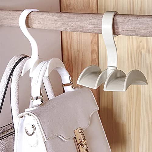 ONCARNIVAL ONCARNIVAL Rotating Handbag Hanger Rack Closet Storage Organizer Hooks for Bag Belt Tie Scarf Set of 4PolypropyleneWhite  - Image 1