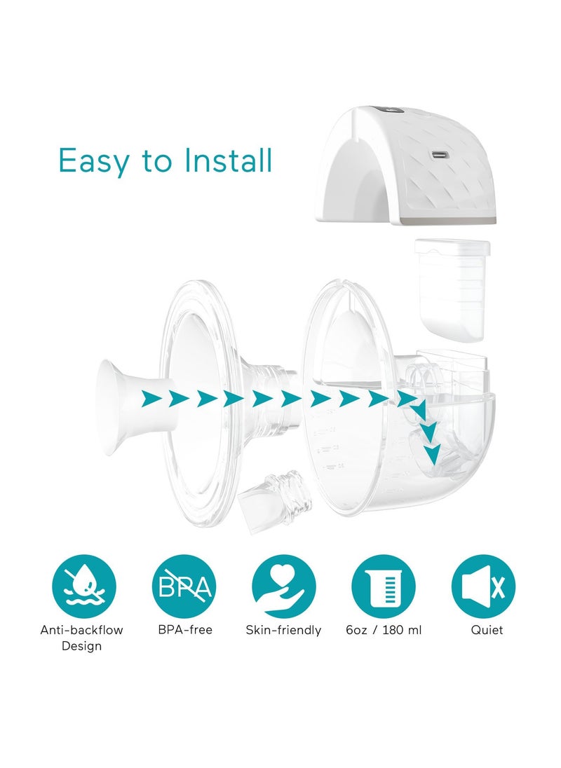 Portable Hands Free Electric Breast Pump Wearable, 338mm Hg Strong Suction, Low Noise With 4 Modes 9 Levels, Smart Display, 21/24/28mm Insert, 1 Pack - pzsku/Z6D37D14C29FF468FE647Z/45/_/1706687292/f8151a26-0366-42a3-bbcd-9c416d96a581