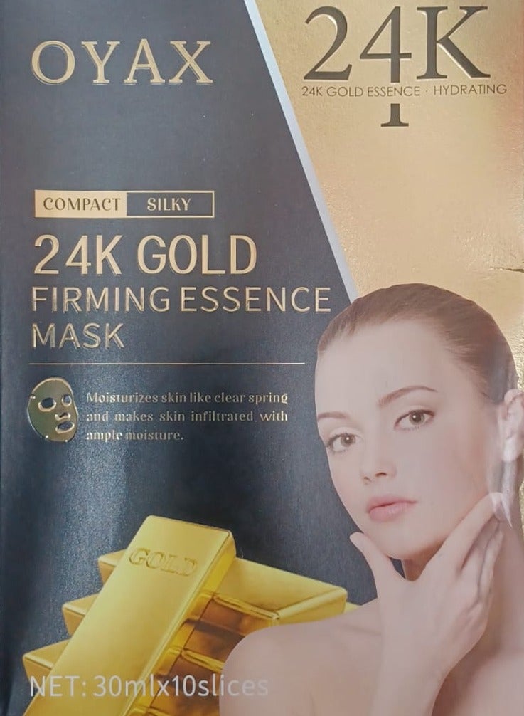 OYAX 24K Gold Firming Face Mask- Anti Aging, Hydrating, Toning & Firming Facial Mask - Helps Reduce Wrinkles & Fine Lines - With Hyaluronic Acid & Collagen - Image 1