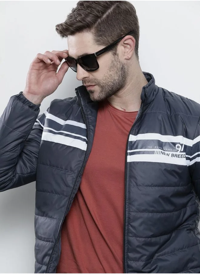 شركة المرآب الهندية Men Slim Fit Colourblocked Puffer Jackets