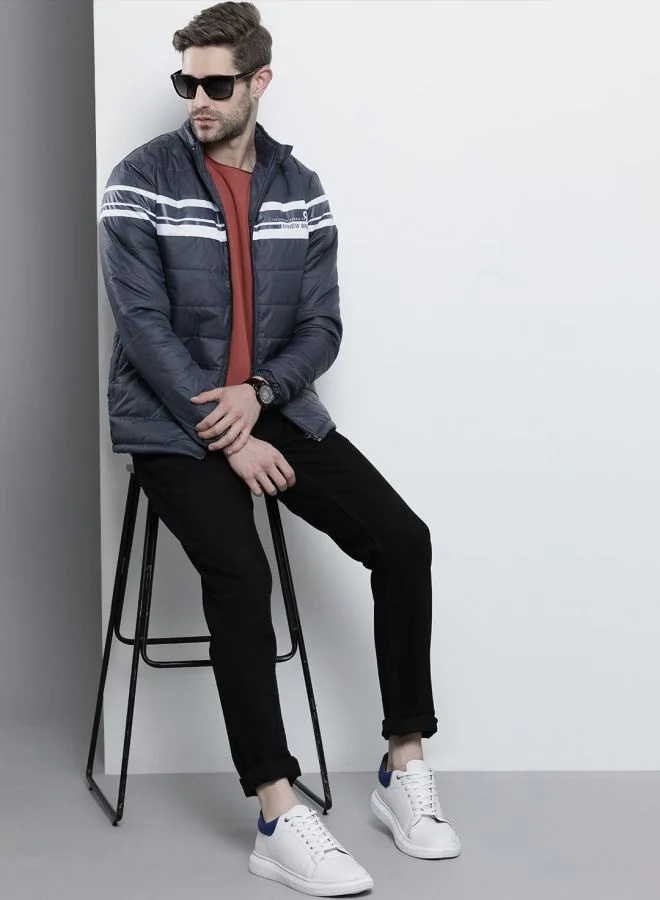 شركة المرآب الهندية Men Slim Fit Colourblocked Puffer Jackets