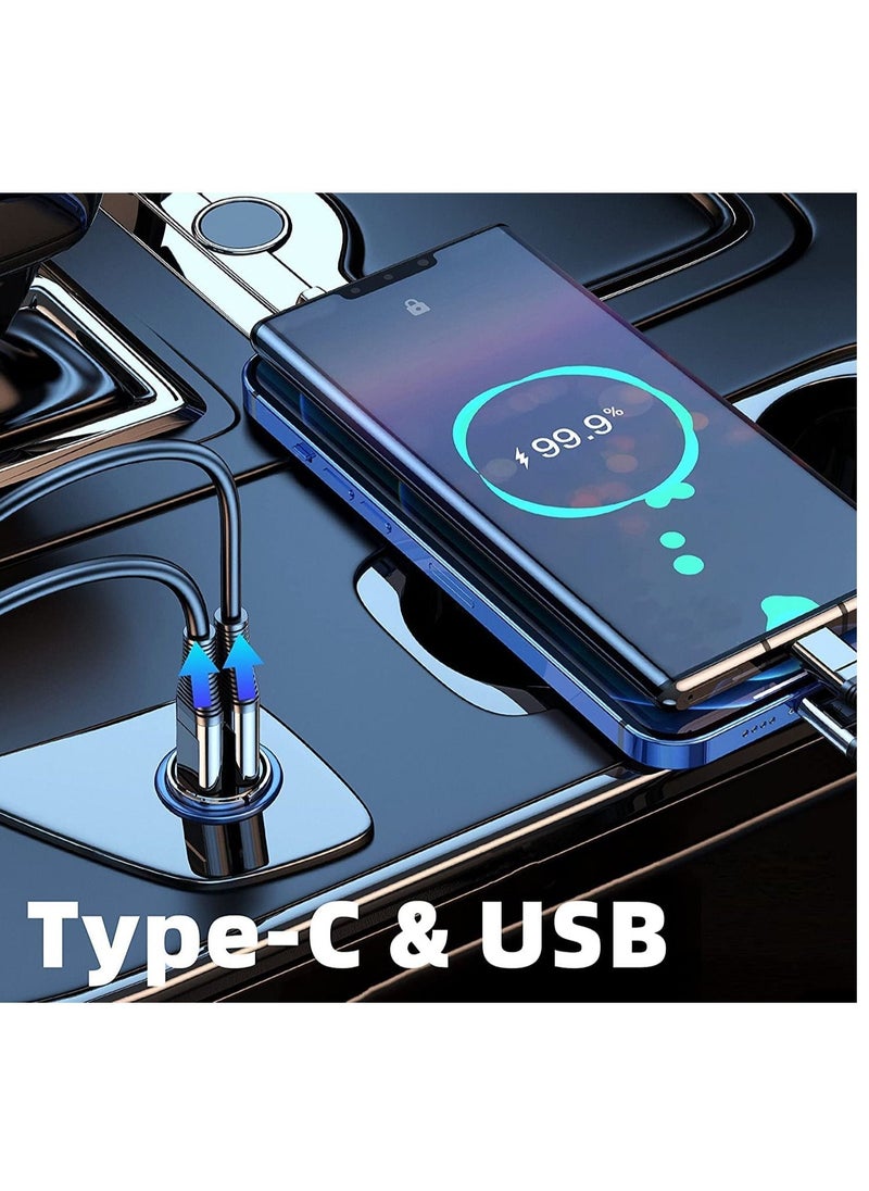Y&D - USB C Car Charger 27W Type QC Fast Charging Cigarette Lighter Adapter Compatible for iPhone 14 13 12 11 iPad Samsung Galaxy S20 LG Google Pixel - Image 1