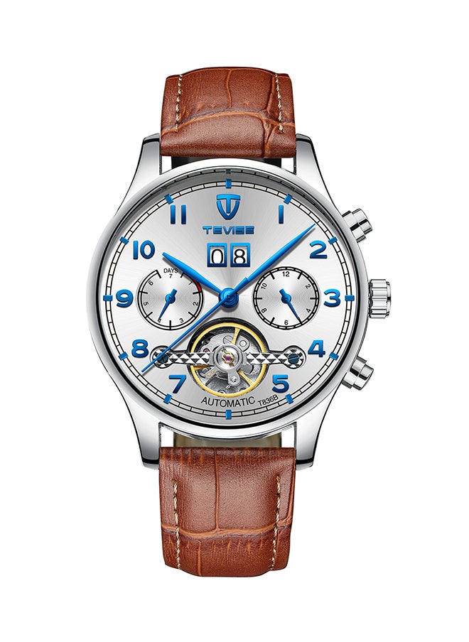 Tevise men Stainless Steel BAnd Mechanical Watch - 44 mm - Brown  - Image 1