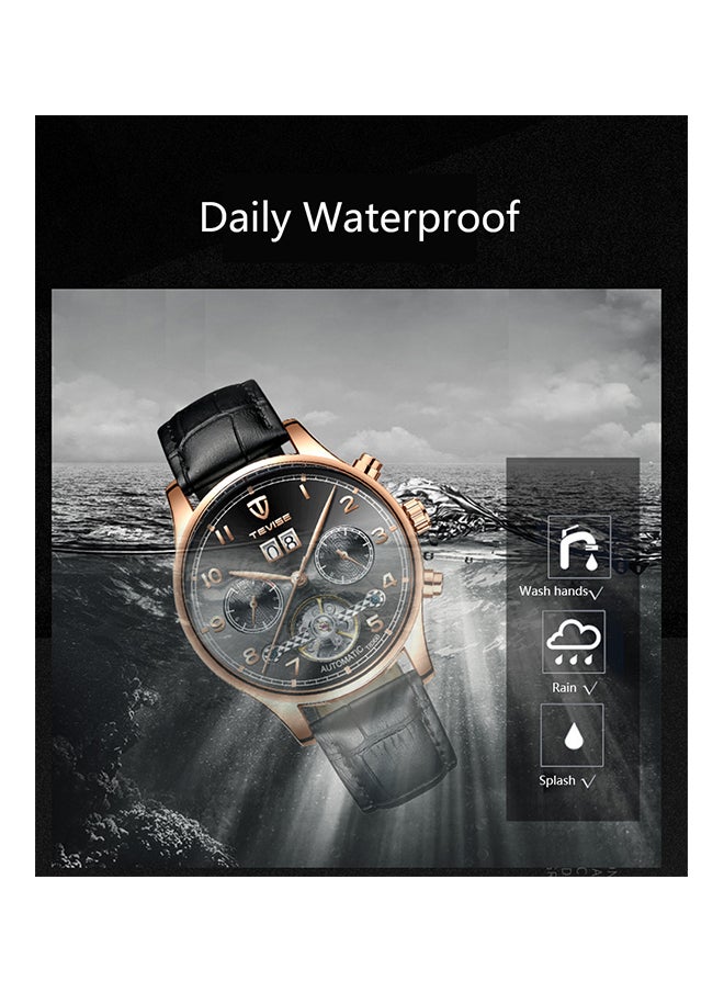 Tevise men Stainless Steel BAnd Mechanical Watch - 44 mm - Brown  - Image 2
