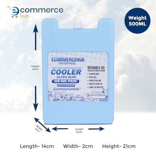 EcommerceHub® Ice Gel Pack Reusable Cold Gel Pack, Injury And Muscle Soreness Pain Relief, Knees, Back, Shoulder, Hip, Neck, Ankle & Safe Long Lasting Gel Pack Pad, Pack of 1,500 ML - Image 4