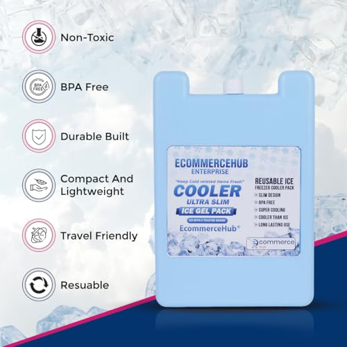 EcommerceHub® Ice Gel Pack Reusable Cold Gel Pack, Injury And Muscle Soreness Pain Relief, Knees, Back, Shoulder, Hip, Neck, Ankle & Safe Long Lasting Gel Pack Pad, Pack of 1,500 ML - Image 5