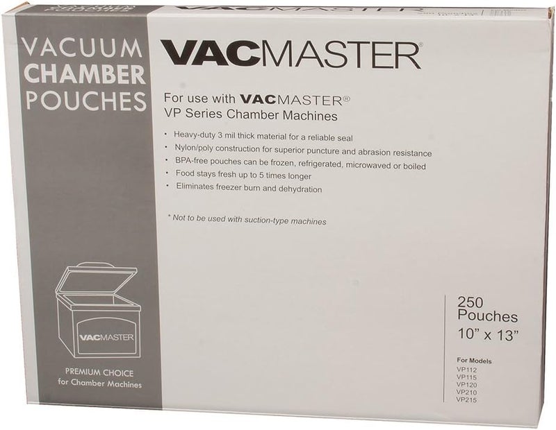 Vacmaster VacMaster 40725 3Mil Vacuum Chamber Pouches 10Inch by 13Inch 250 per Box - Image 1