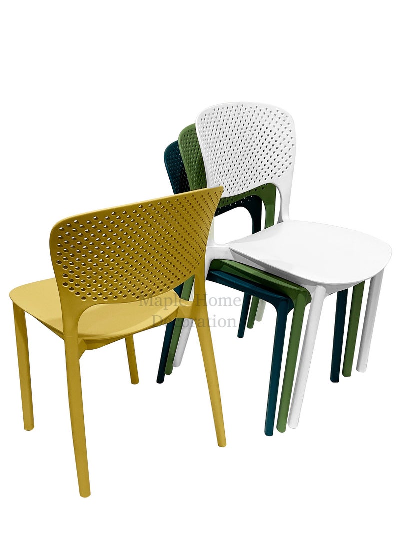 MAPLE HOME DECORATION Maple Home Dining Chairs Plastic Stacking Modern Molded Side Chair Kitchen Dining Room Chair Indoor Outdoor Furniture  - Image 4