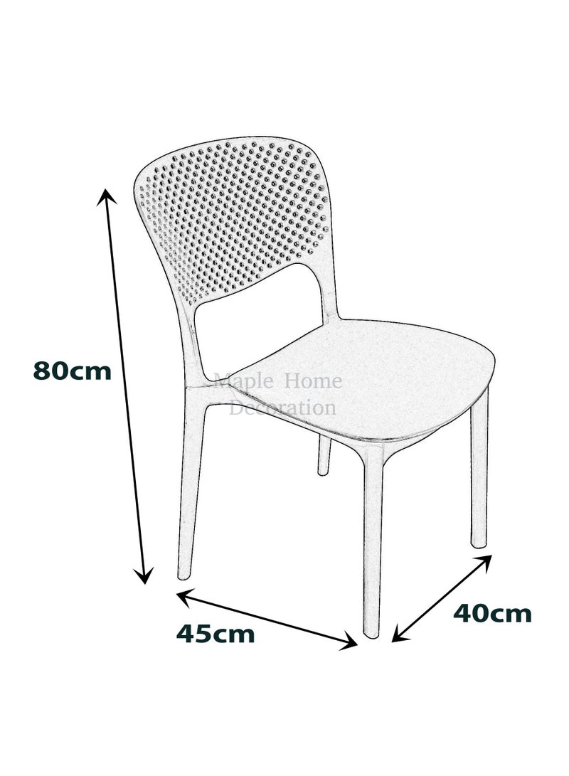 MAPLE HOME DECORATION Maple Home Dining Chairs Plastic Stacking Modern Molded Side Chair Kitchen Dining Room Chair Indoor Outdoor Furniture  - Image 3