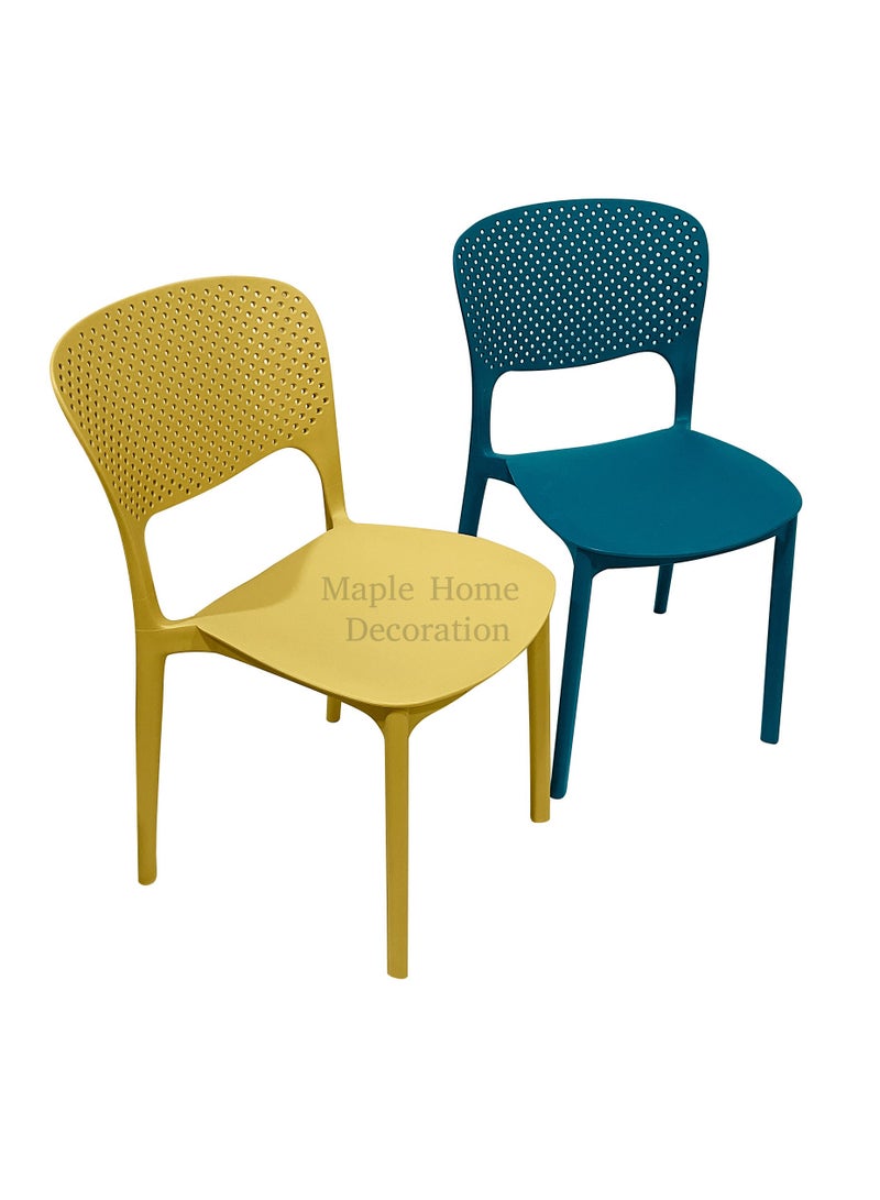 MAPLE HOME DECORATION Maple Home Dining Chairs Plastic Stacking Modern Molded Side Chair Kitchen Dining Room Chair Indoor Outdoor Furniture  - Image 2