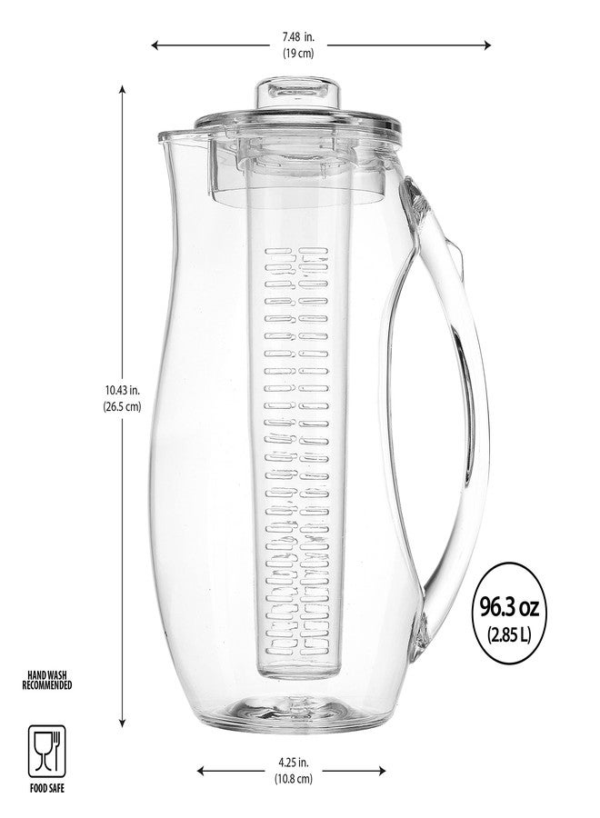 Home Essentials & Beyond Water Infuser Pitcher By Home Essentials & Beyond - Shatterproof Acrylic - Elegant Durable Design - Ideal for Iced Tea, Fruit Infused Water and Juice (93 oz) - Image 5