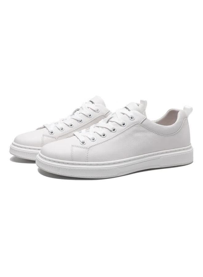 C.BANNER Qian Du Du First Layer Cowhide New Men's Soft Comfortable Casual Shoes Men's White Sneakers Ivory White 42 - Image 1