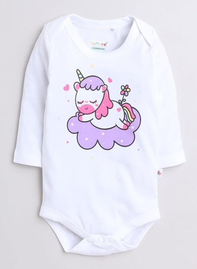 BUMZEE طقم ملابس داخلية قطنية بأكمام طويلة وبنطال رياضي وقبعة للبنات من بامزي باللونين الأخضر النعناعي والأبيض، مناسب للأعمار من 6 إلى 9 أشهر (Peb9848D-mgn.wht) - Image 2