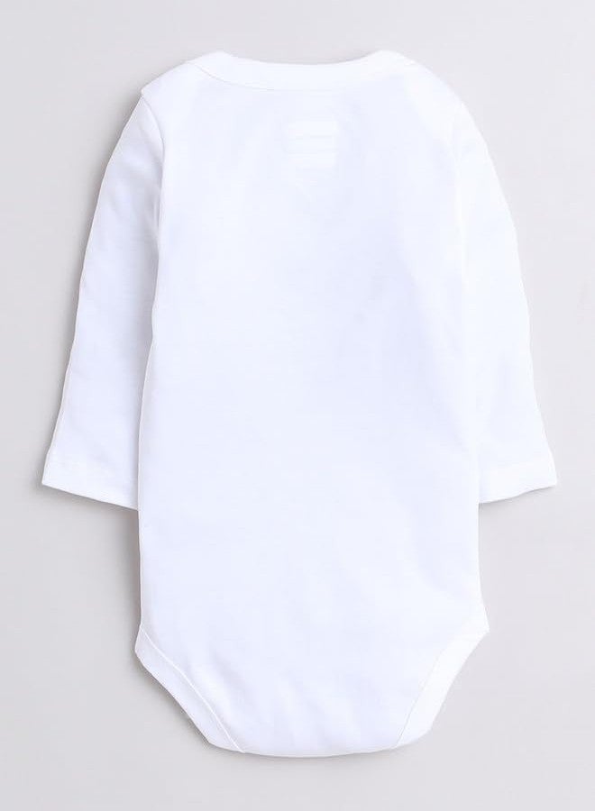 BUMZEE طقم ملابس داخلية قطنية بأكمام طويلة وبنطال رياضي وقبعة للبنات من بامزي باللونين الأخضر النعناعي والأبيض، مناسب للأعمار من 6 إلى 9 أشهر (Peb9848D-mgn.wht) - Image 3