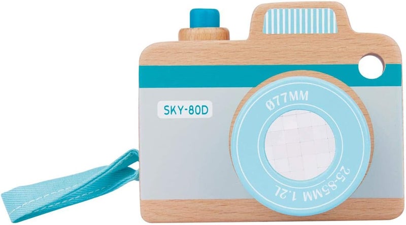Lelin My First Camera Toy - Blue Wooden Camera for Kids - Image 2