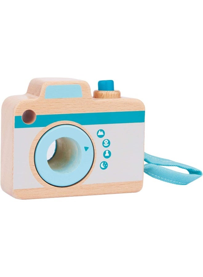 Lelin My First Camera Toy - Blue Wooden Camera for Kids - Image 3