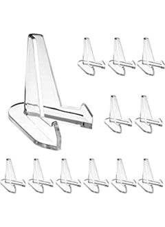 SMARTPOINTS 12 Packs Acrylic Easel Stands Clear Mini Coin Display Easel Holder for Displaying Air-Tite Coins Pocket Watches Capsules Challenge Medals Chips,2.64 Inch Tall  - Image 1