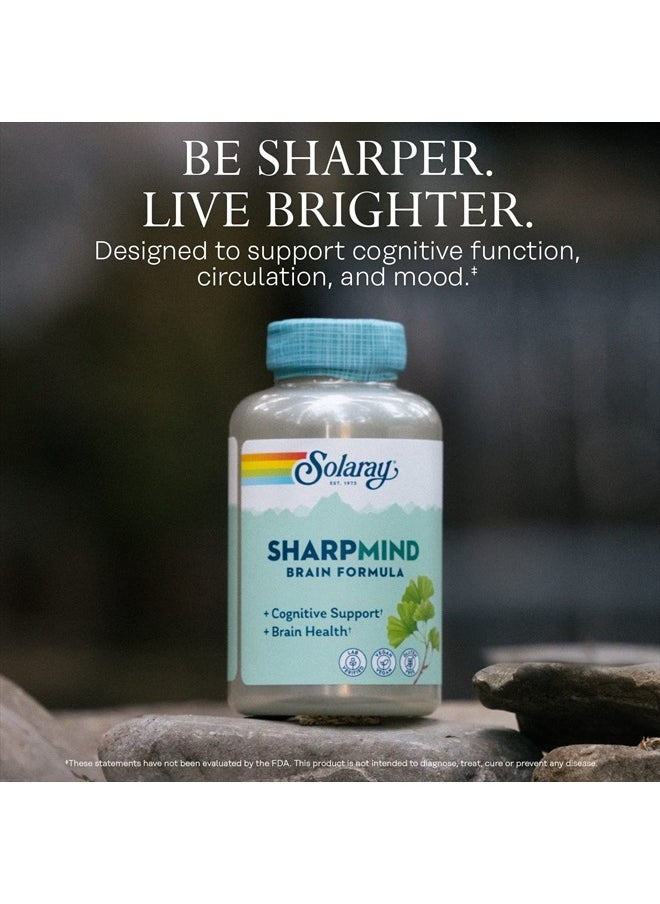 Solaray - Solaray SharpMind, Cognitive Support Formula with Ginkgo Leaf, L-Dopa, Huperzine A & More for Healthy Brain, Mood & Memory Support 60 VegCaps - Image 1