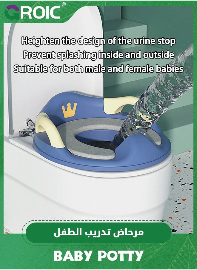 GROIC Potty Training Toilet Seat for Boys and Girls with Handles & Detachable Soft Cushion, Kids Travel Anti-Slip Design Splash Guard  - Image 4