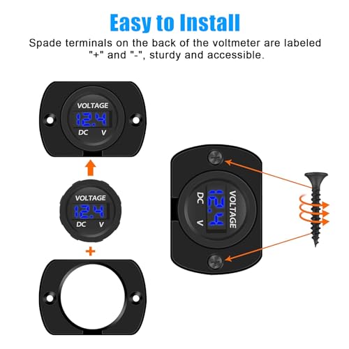 Linkstyle DC Volt Meter 12V, Battery Voltage Gauge 12V, Digital Voltage Meter 12 Volt, Waterproof LED Voltmeter Gauge, Panel Mount Voltmeter for Car Boat Marine Motorcycle Truck RV ATV UTV - Image 4