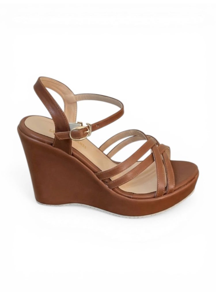 LIFESTYLISH Sandal Wedge Leather With Straps W-12 - Havan - Image 1