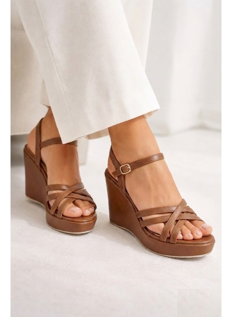 LIFESTYLISH Sandal Wedge Leather With Straps W-12 - Havan - Image 4