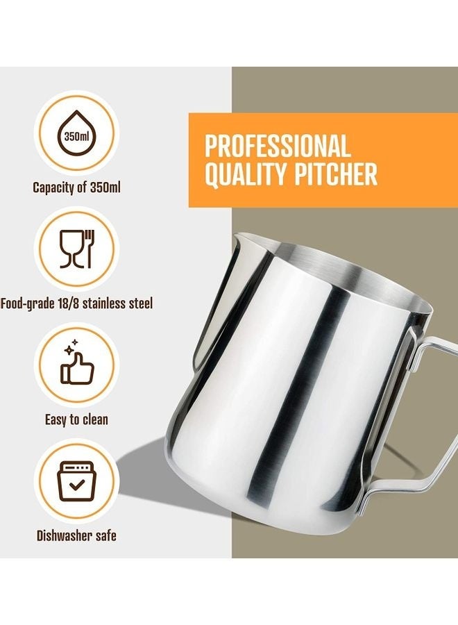 SMEG Italian Elegance, the Choice of Latte Art Artists | 350ml Professional Stainless Steel Frothing Pitcher, Precise Temperature Control, Creating Perfect Coffee Art - Image 3