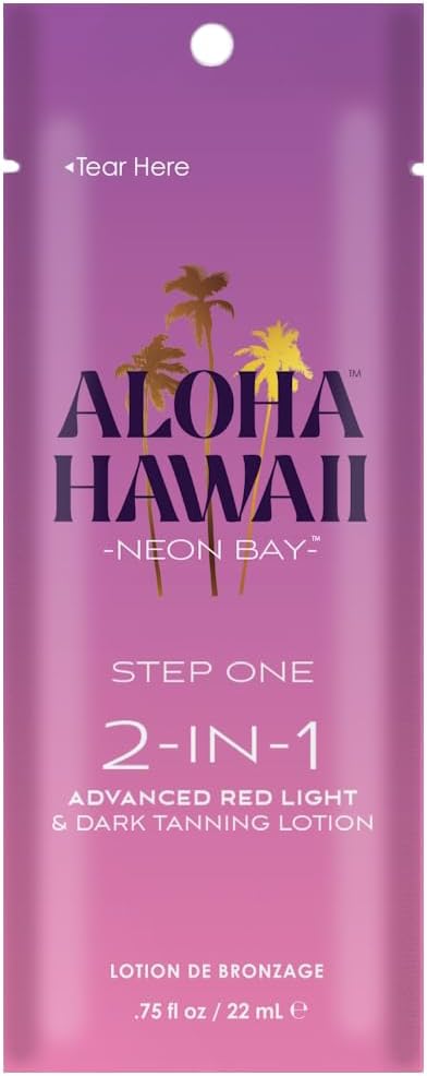 Tan Inc Aloha Hawaii Neon Bay Advanced Red Light Dark Tanning Lotion 22ml