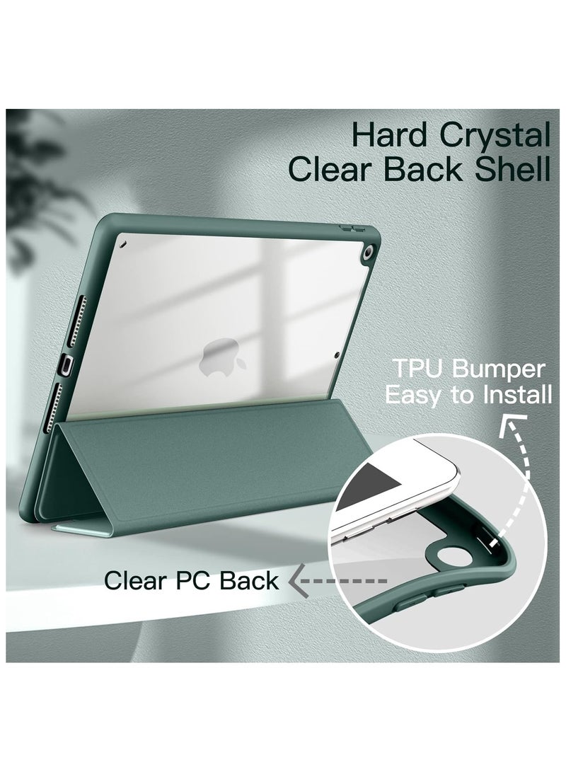 ملبوس حقيبة لجهاز آيباد الجيل التاسع (10.2 بوصة) (الجيل التاسع/الثامن/السابع، 2021/2020/2019) تدعم قلم أبل الجيل الثاني. ملحق وشحن لاسلكي، غلاف خلفي شفاف نحيف مع حامل مضاد للصدمات، (أخضر) - Image 3