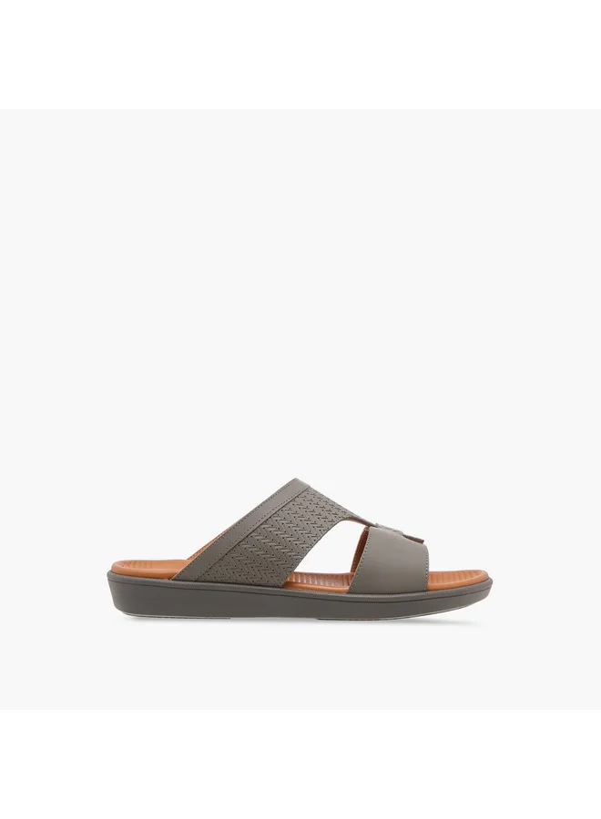 DUCHINI Men's Textured Slip-On Arabic Sandals