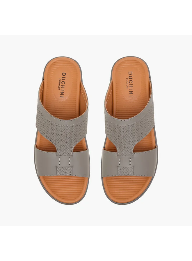 DUCHINI Men's Textured Slip-On Arabic Sandals