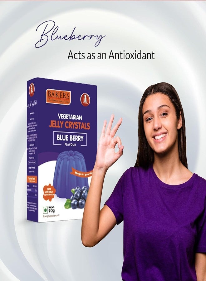 BAKERS Jelly Crystals | Blueberry Flavour | 100% Vegetarian | Easy to Make | Instant tasty dessert | Authentic Flavors Pack of 3 (90 gm x 3) - Image 4