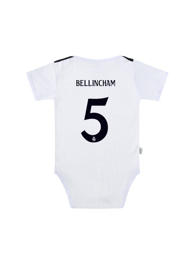 2024-2025 baby football uniform Real Madrid#5 BELLINGHAM baby romper baby one-piece suit suitable for 6-18 months old baby - Image 1