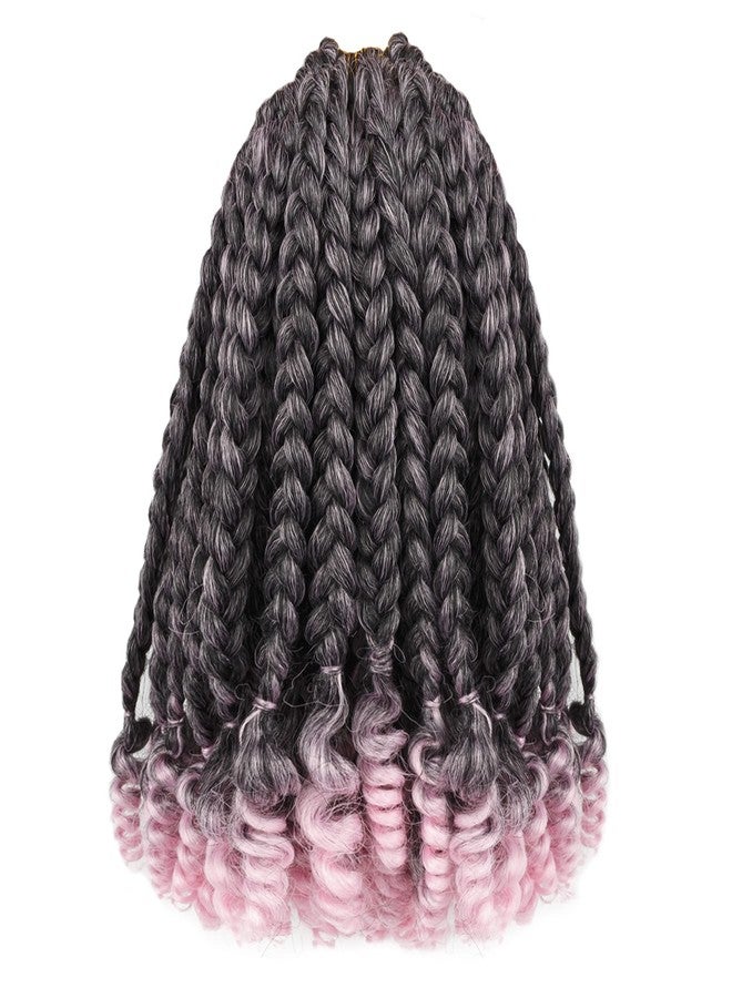 hahoness Short Goddess Box Braid Crochet Hair For Black Women and Baby Kids- 7 Packs 10 Inches Ombre Pink, Synthetic Hair With Toni Curl Ends Extensions (10 Inch-7Packs,T1B/Pink) - Image 1