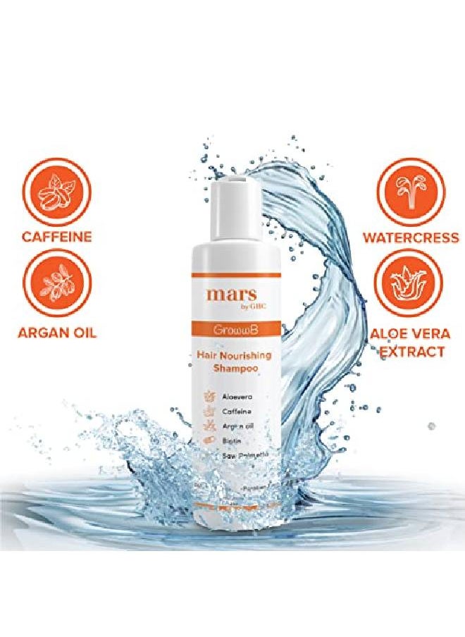 mars by GHC - Anti Hair Fall Hair Shampoo Prevents Hairfall & Promotes Stronger Hair Growth Powered With Aloe Vera Argan Oil & Caffeine | Paraben SLS & Sulphate Free (200 ml Pack of 1) - Image 1