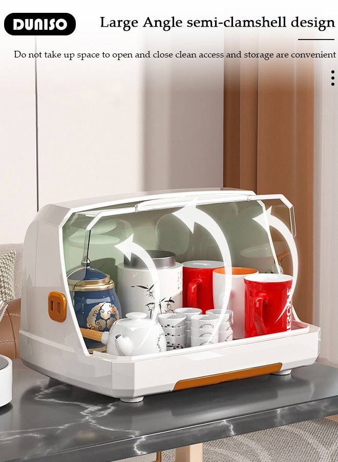 DUNISO حامل تجفيف زجاجات الأطفال، حامل تخزين الأكواب، منظم أكواب الشاي المضاد للغبار مع غطاء لحامل التجفيف متعدد الأغراض لزجاجات الحليب وأكواب الشاي الزجاجية - Image 4