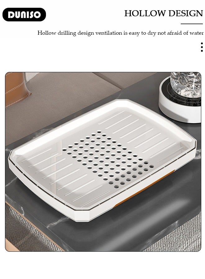 DUNISO حامل تجفيف زجاجات الأطفال، حامل تخزين الأكواب، منظم أكواب الشاي المضاد للغبار مع غطاء لحامل التجفيف متعدد الأغراض لزجاجات الحليب وأكواب الشاي الزجاجية - Image 5