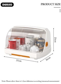DUNISO Baby Bottle Drying Rack, Cup Storage Rack,Dustproof Countertop Desktop Tea Cup Organizer Multipurpope Drying Rack with Lid for Glass Tea Cup Bowl Milk Bottles  - Image 2