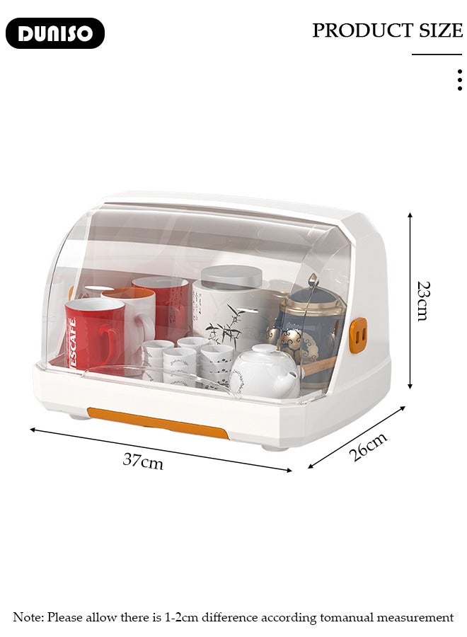DUNISO حامل تجفيف زجاجات الأطفال، حامل تخزين الأكواب، منظم أكواب الشاي المضاد للغبار مع غطاء لحامل التجفيف متعدد الأغراض لزجاجات الحليب وأكواب الشاي الزجاجية - Image 2