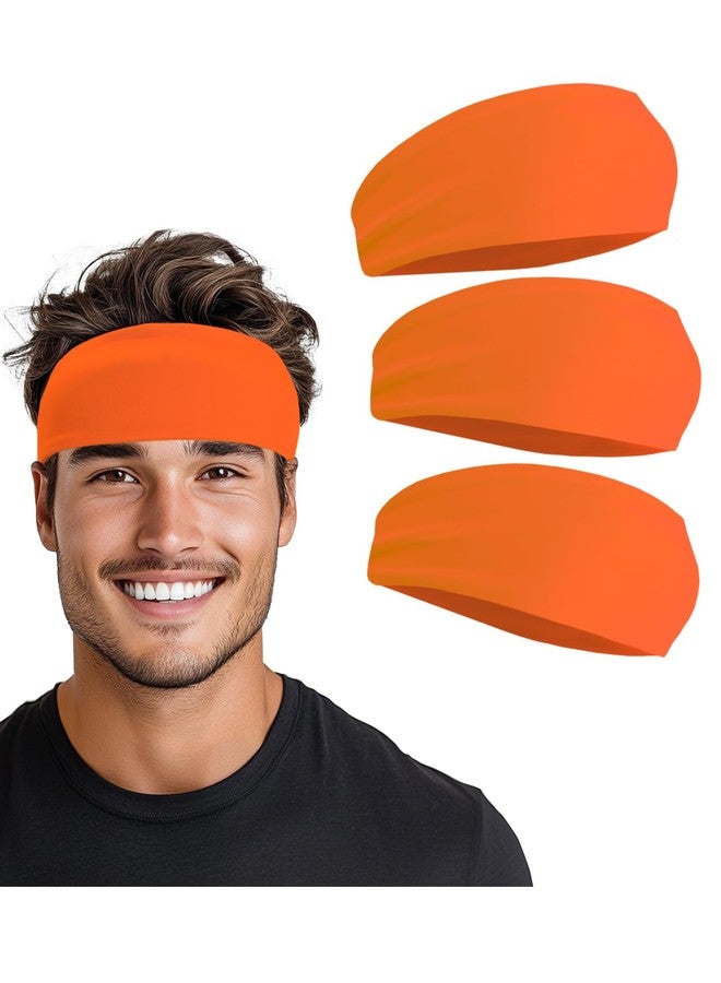 Supeniu Headband for Men & Women, Neon Orange Sweat Wicking Sports Sweatband Headbands, Workout Running Training Yoga Basketball Hairband (Neon Orange) - Image 1