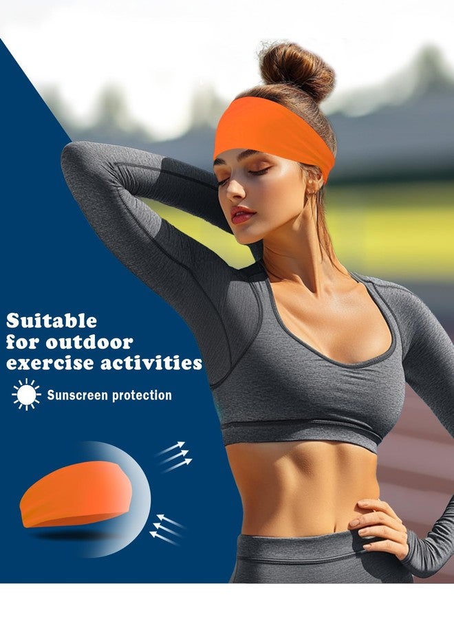 Supeniu Headband for Men & Women, Neon Orange Sweat Wicking Sports Sweatband Headbands, Workout Running Training Yoga Basketball Hairband (Neon Orange) - Image 3